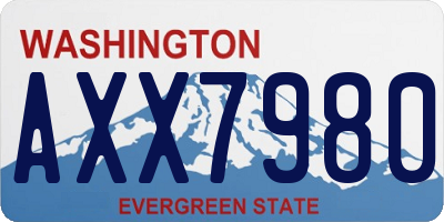 WA license plate AXX7980