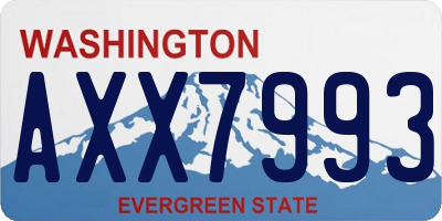WA license plate AXX7993