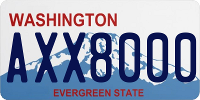 WA license plate AXX8000