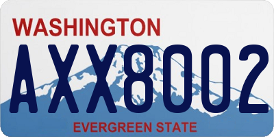WA license plate AXX8002