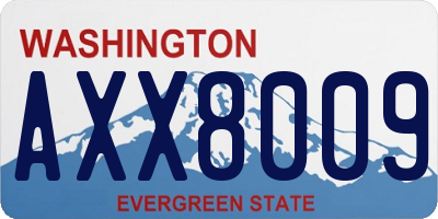 WA license plate AXX8009