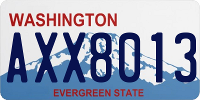 WA license plate AXX8013