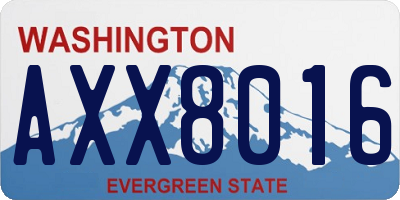 WA license plate AXX8016