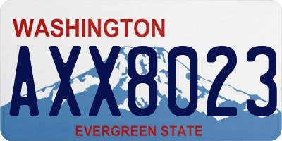 WA license plate AXX8023