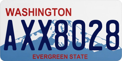WA license plate AXX8028