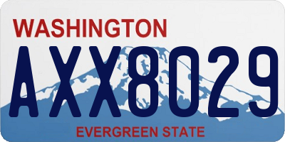 WA license plate AXX8029