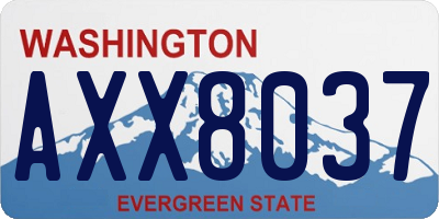 WA license plate AXX8037