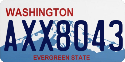 WA license plate AXX8043