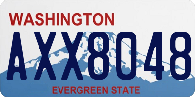 WA license plate AXX8048