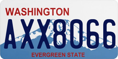 WA license plate AXX8066