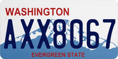 WA license plate AXX8067