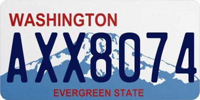 WA license plate AXX8074