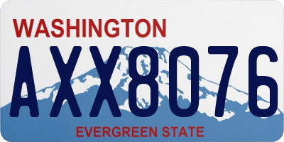 WA license plate AXX8076