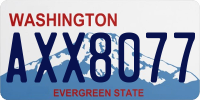 WA license plate AXX8077