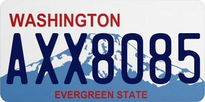 WA license plate AXX8085