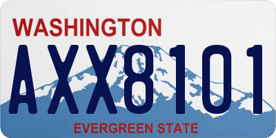 WA license plate AXX8101