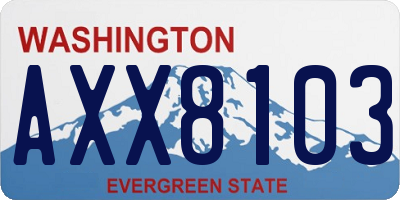 WA license plate AXX8103