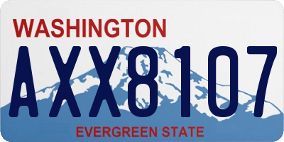 WA license plate AXX8107