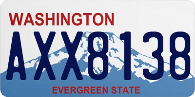 WA license plate AXX8138
