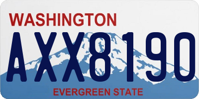 WA license plate AXX8190