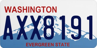 WA license plate AXX8191