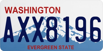 WA license plate AXX8196
