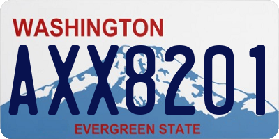 WA license plate AXX8201