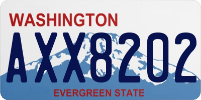 WA license plate AXX8202