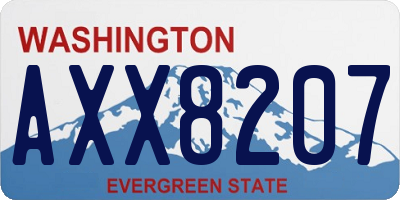 WA license plate AXX8207