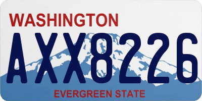 WA license plate AXX8226