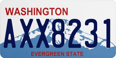 WA license plate AXX8231