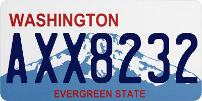 WA license plate AXX8232