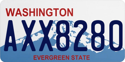 WA license plate AXX8280