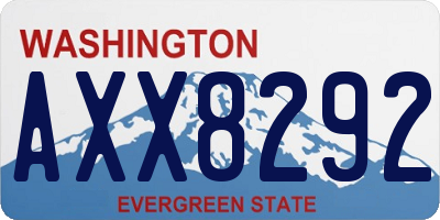 WA license plate AXX8292