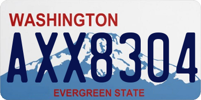 WA license plate AXX8304