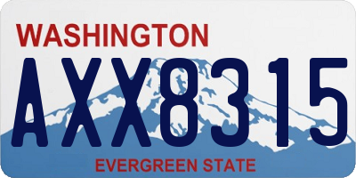 WA license plate AXX8315