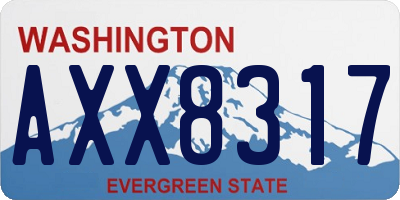 WA license plate AXX8317