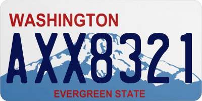 WA license plate AXX8321