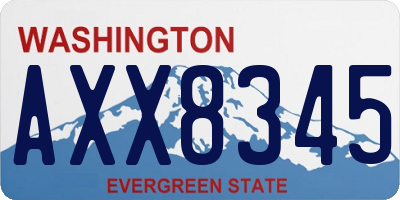 WA license plate AXX8345