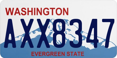 WA license plate AXX8347