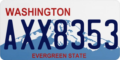 WA license plate AXX8353