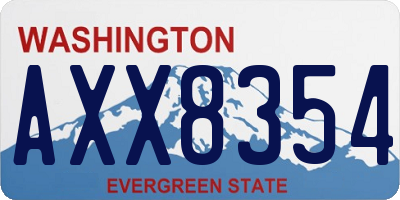 WA license plate AXX8354