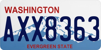 WA license plate AXX8363