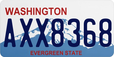 WA license plate AXX8368