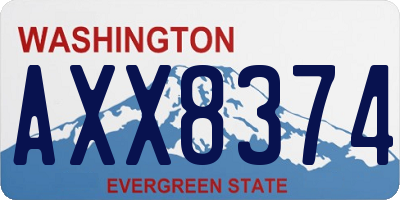 WA license plate AXX8374