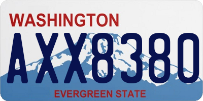WA license plate AXX8380