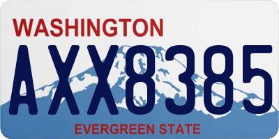 WA license plate AXX8385