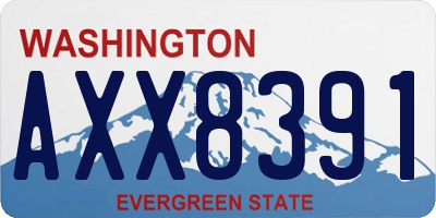 WA license plate AXX8391