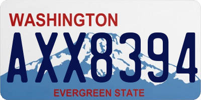 WA license plate AXX8394