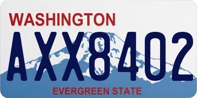 WA license plate AXX8402